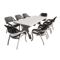 Tuinset met Kunststof Tafel en 8 Stoelen