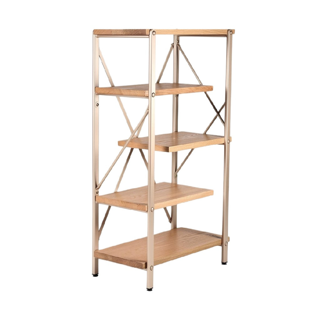 Stalen Boekenkast met Houten Planken
