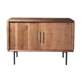 Houten Dressoir met Gestreepte Deuren en Zwarte Poten